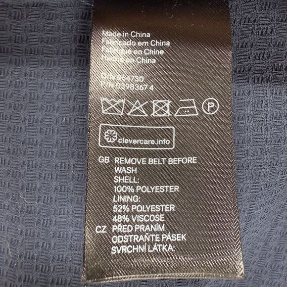 H&M Blazer Women 6 Blue Open Front Belted Sleeveless Lined Long Classic Fit - Picture 4 of 7